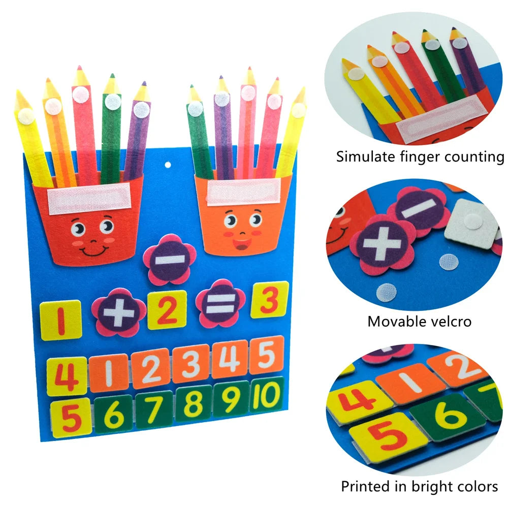 Felt Math Learning Board – Kids' Educational Toy