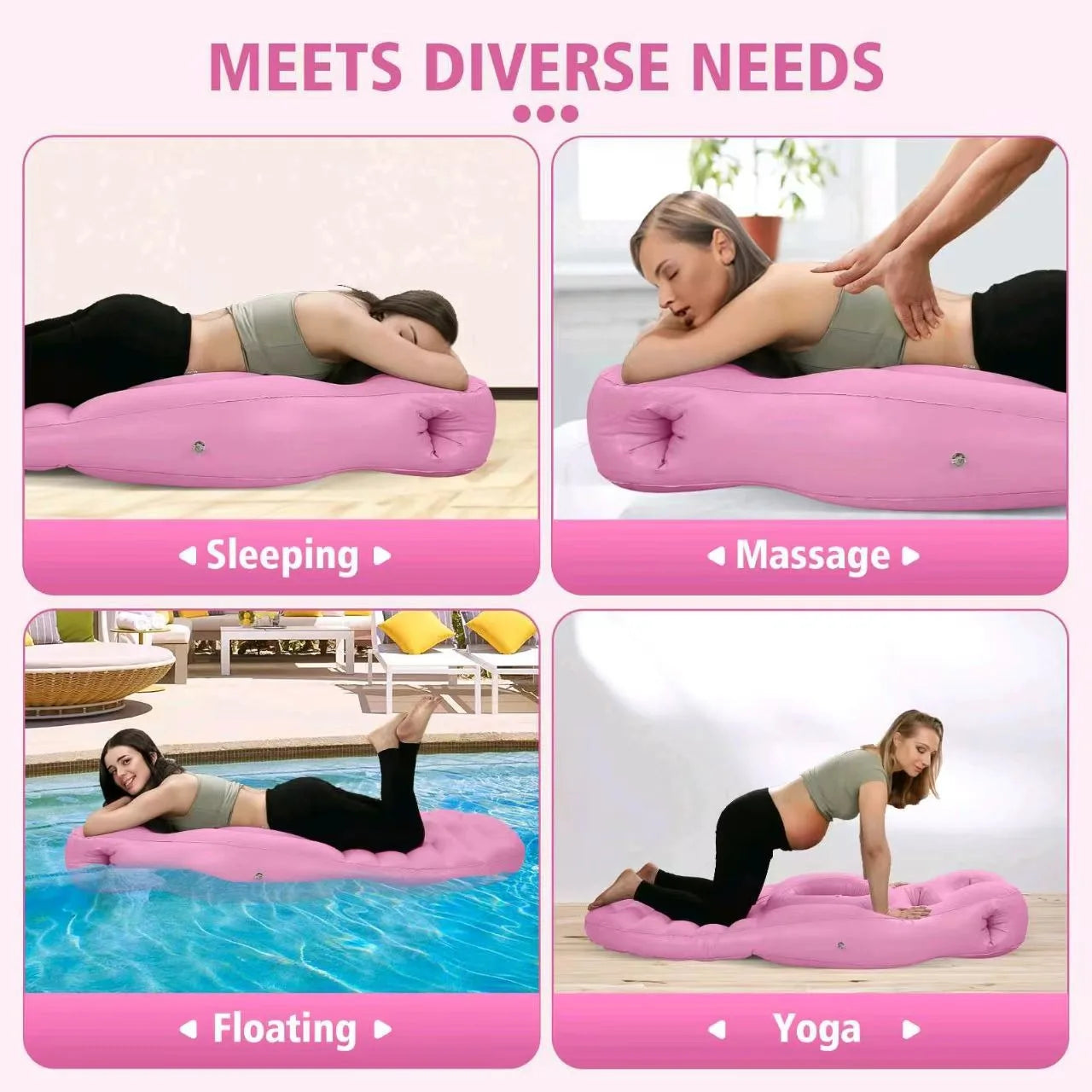 Inflatable Maternity Body Pillow with Pump